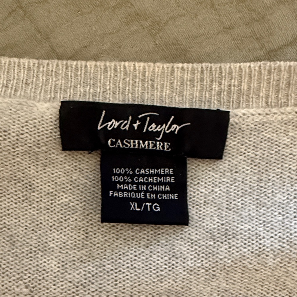 Lord & Taylor Soft Gray Button-Up Cardigan - Picture 2 of 6